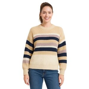  RUE21 Women's Multi- Color OVERSIZED Striped Crew Neck Sweater XS - Large